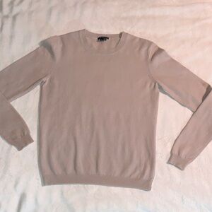 Theory Women’s Light Tan Crewneck Yulia Cashmere Sweater Luxe Cozy